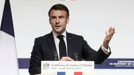 Emmanuel Macron sagt: Truppen in die Ukraine zu entsenden, kann nicht ausgeschlossen werden. 