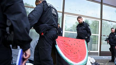Die Polizei hatte das Protestcamp an der FU Berlin am Dienstag geräumt.