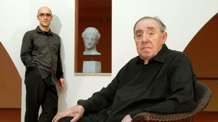 Otmar Suitner mit seinem Sohn Igor Heitzmann, Regisseur eines Dokumentarfilms über seinen Vater.