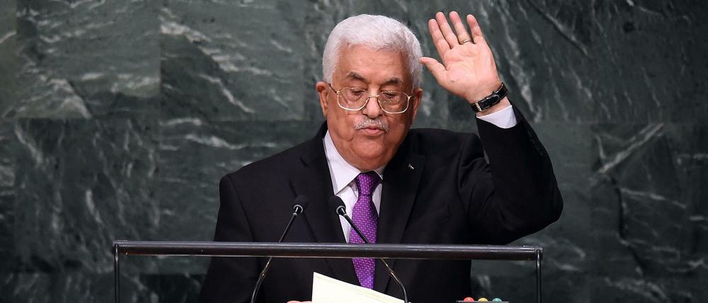 Palästinenserpräsident Mahmud Abbas spricht vor der UN-Generalversammlung im September 2015.
