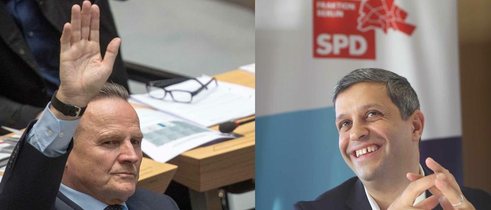 AfD-Fraktionschef Georg Pazderski und SPD-Fraktionschef Raed Saleh.