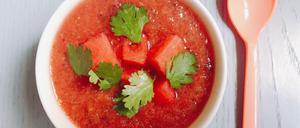 Funktioniert ohne Kochen: Wassermelonen-Gazpacho 