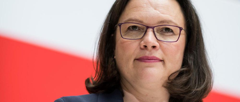 Andrea Nahles, Vorsitzende der Sozialdemokratischen Partei Deutschlands (SPD). 