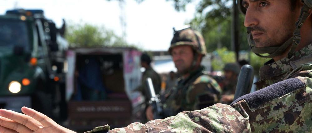 Ein afghanischer Soldat in Kabul.