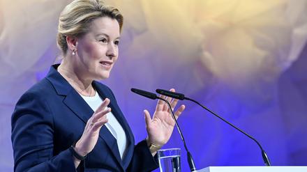 Franziska Giffey (SPD), Berlins Regierende Bürgermeisterin, spricht auf der Metropolen-Konferenz der Stadt Berlin „Q Berlin 2022“ unter dem Motto „The New Unknown - Navigating Zeitenwende“. 