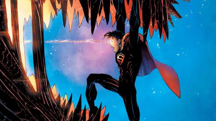 Überlebenskampf: Superman auf einem Cover des Black Labels von DC.