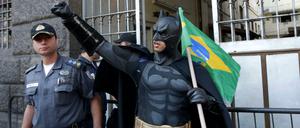 Universale Ikone: Batman, hier vor kurzem in seiner Reinkarnation durch einen Demonstranten in Brasilien.