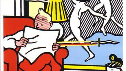 Immer für eine Überraschung gut: Tim und Struppi, wie Roy Lichtenstein sie sieht. Dieses Bild stammt aus dem opulenten Bildband "Roy Lichtenstein: Plakate/Posters" (152 Seiten, 29,95 Euro) aus dem Prestel-Verlag. 