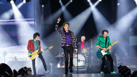 The Rolling Stones 2019 auf ihrer "No Filter"-Tour in Houston, Texas, von links nach rechts Ronnie Wood, Mick Jagger, Charlie Watts and Keith Richards.