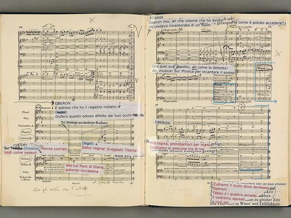Abbados Partitur des "Sommernachtstraum" von Mendelssohn-Bartholdy