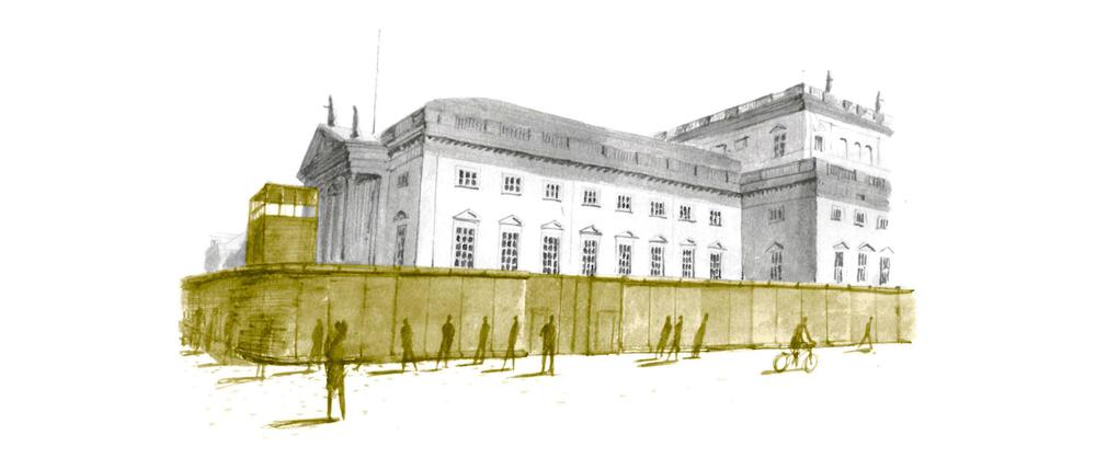 So soll die Mauer bei der Staatsoper Unter den Linden aussehen.