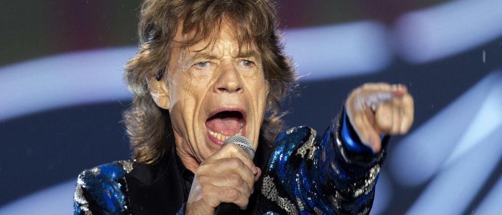Mick Jagger 2016 während eines Auftritts der Stones in Sao Paulo, Brasilien.