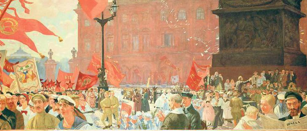 Der Winterpalast zum ersten Jahrestag der Revolution.