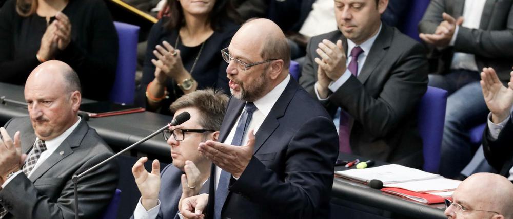 Martin Schulz, ehemaliger SPD-Parteivorsitzender, spricht bei der Generaldebatte im Deutschen Bundestag.