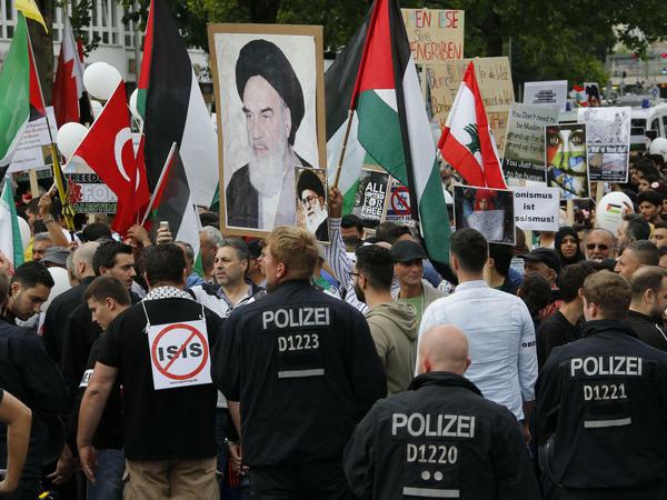 Proteste am Al-Quds-Tag in Berlin.