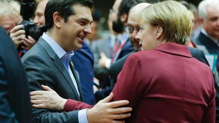 Der griechische Premier Alexis Tsipras und Kanzlerin Angela Merkel am Donnerstag beim EU-Gipfel in Brüssel.