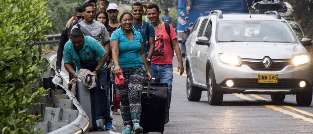Kein Geld für den Bus. Die meisten Migranten aus Venezuela sind zu Fuß unterwegs.