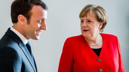 Frankreichs Staatschef Emmanuel Macron und Kanzlerin Angela Merkel.