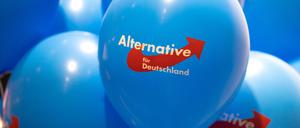 Luftballons mit dem Logo der AfD (Symbolbild).