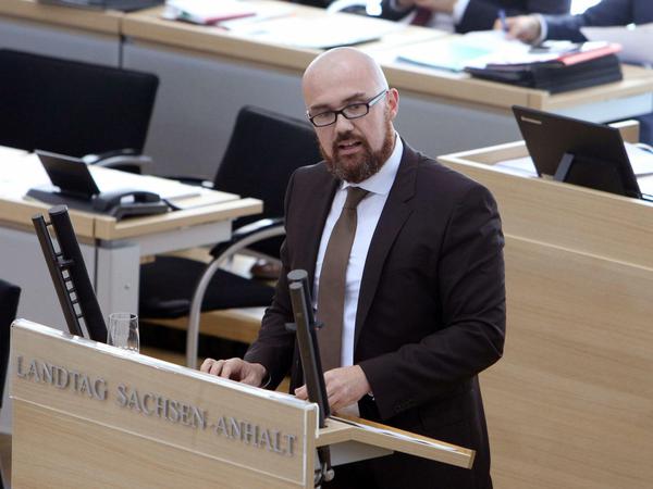 Hans-Thomas Tillschneider im Landtag von Sachsen-Anhalt. 