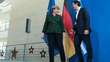 Bundeskanzlerin Angela Merkel und der griechische Ministerpräsident Alexis Tsipras am Freitag in Berlin.