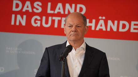 Legt er nach, zögert er? Kanzler Olaf Scholz am Samstag beim SPD-Parteitag in Niedersachsen.