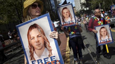 Demonstration für Chelsea Manning