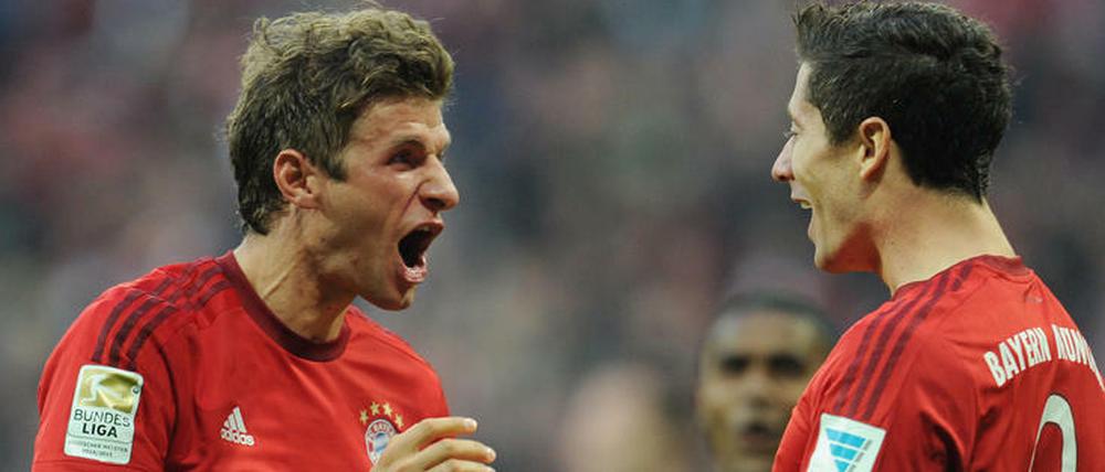 Als Spieler sympathisch, im Klub unbeliebt: Thomas Müller und Robert Lewandowski vom FC Bayern.