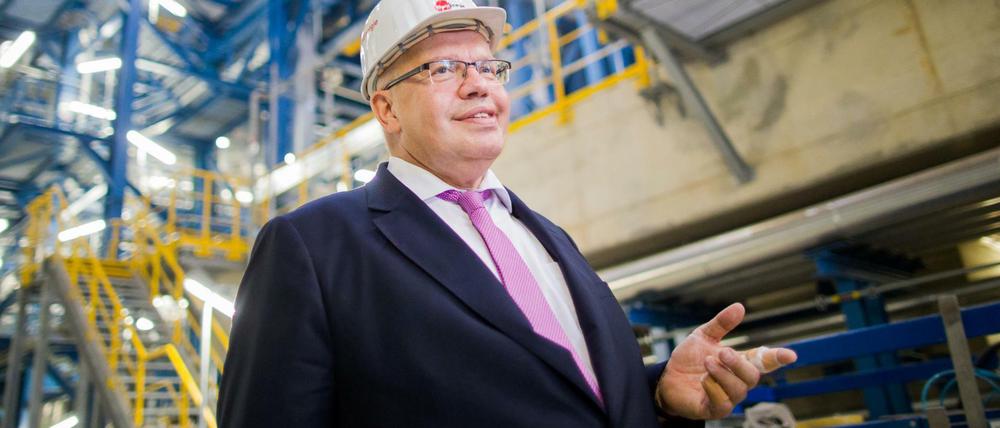 Peter Altmaier (CDU), Bundeswirtschaftsminister, hat am Dienstag (14. August 2018) ein Heizkraftwerk der Rheinenergie in Köln besucht. Altmaier ist im Rahmen einer Netzausbaureise in Nordrhein-Westfalen und Niedersachsen unterwegs.