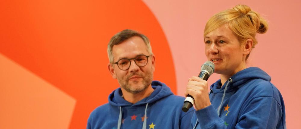 Partnerlook. Michael Roth und Christina Kampmann im Willy-Brandt-Haus in Berlin.