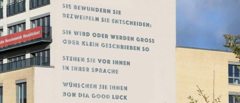 Neue Worte für die Alice-Salomon-Hochschule: das Gedicht von Barbara Köhler.